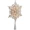 10" Lighted White Frosted Stacked Snowflake Christmas Tree Topper, Clear Lights
